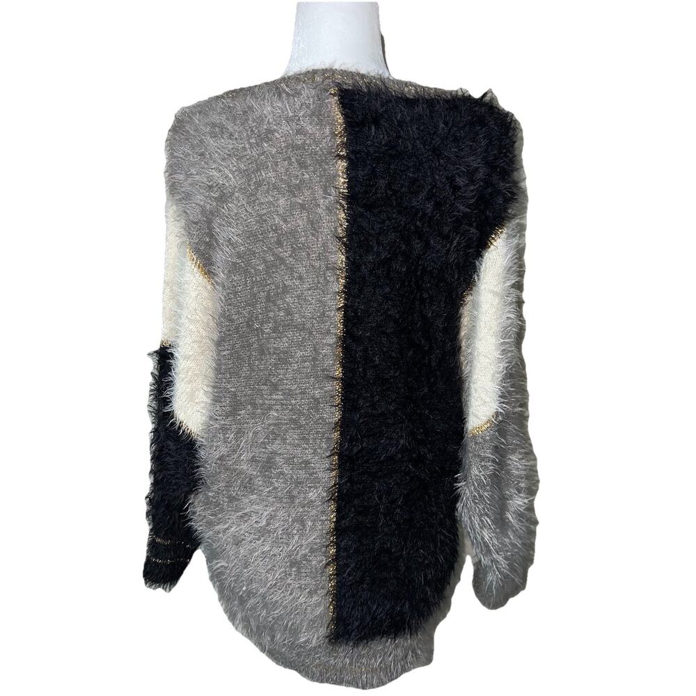 Gorgeous Dex Fuzzy Soft Color Block Furry Sweater… - image 6